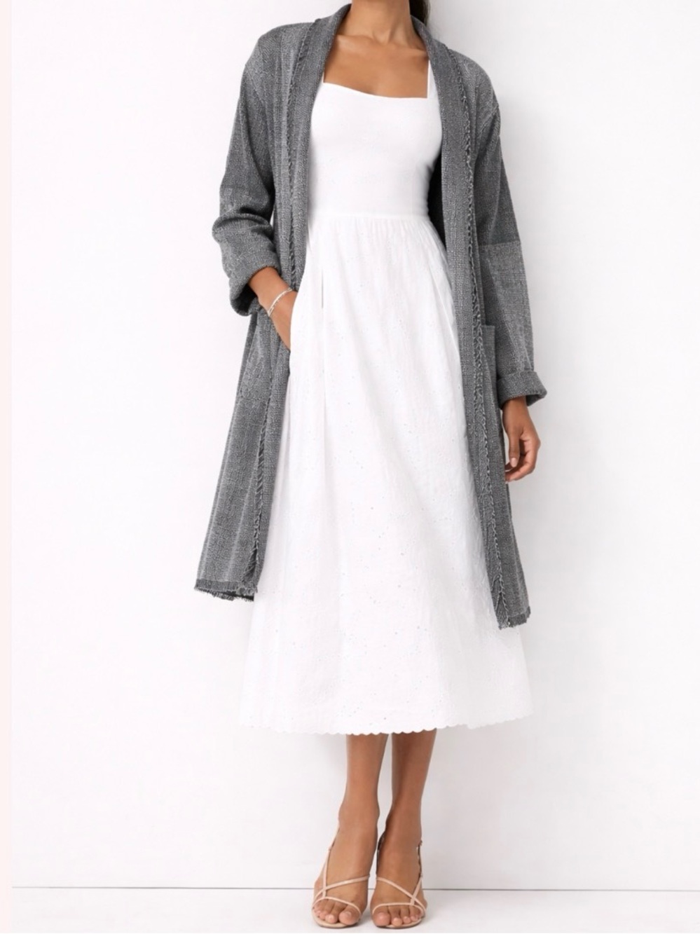 Eileen Fisher Colorblock Shawl Collar Jacket - Picture 7 of 7